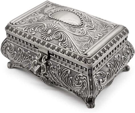 steel jewellery box price|Amazon.com: Vintage Metal Jewelry Box.